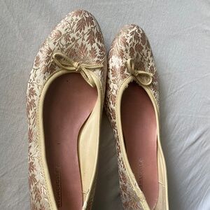Brocade caballero flats with kitten heel